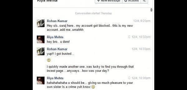  Indian not brother rohan fucks sister riya on facebook chat